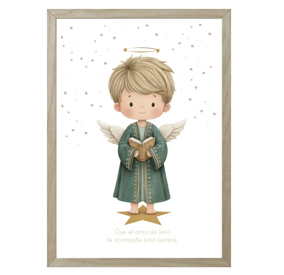 CUADRO ANGELITO CON LIBRO 15x20 cm / 20x30 cm CLAUDIA BRANDES