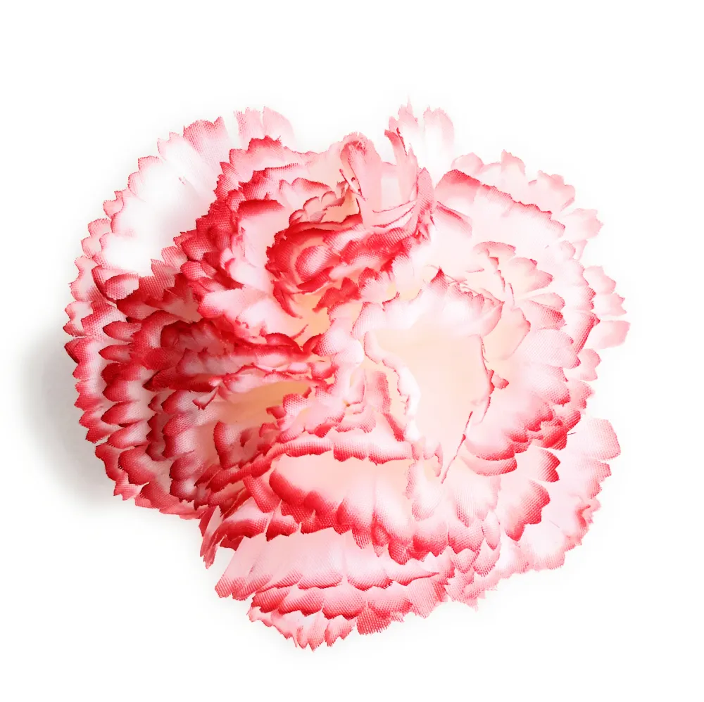 Clavel Flamenco Flor Pelo Ø9cm · Blanco Rojo
