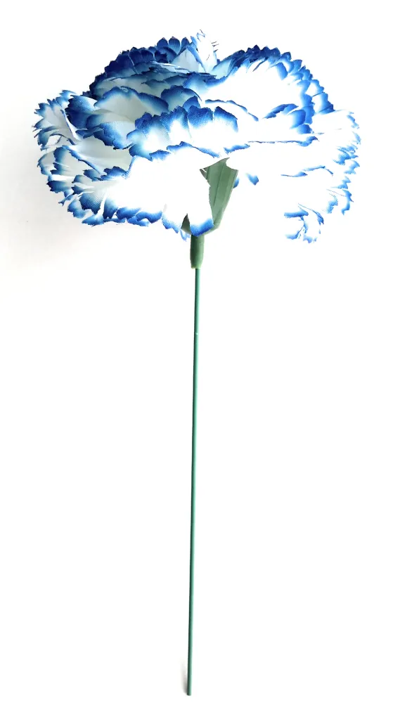 Clavel Flamenco Flor Pelo Ø9cm · Blanco Azul (última unidad!)