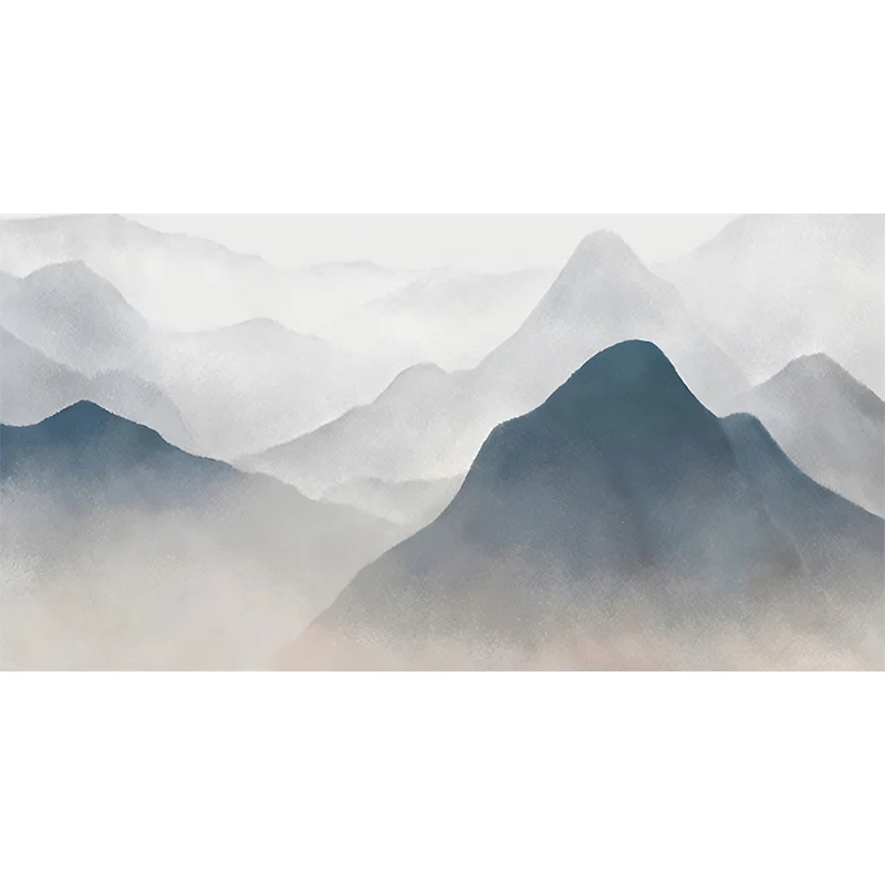 Acuarelas de Mountain Wall Art para galerí, gris pastel, tamaño personalizado disponible Gris Clearhalo