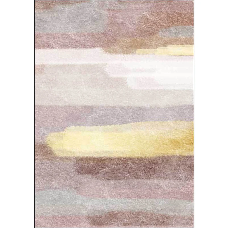 Alfombra abstracta minimalista, alfombra de poliéster rosa, alfombra lavable antideslizante que admite mascotas para decor...