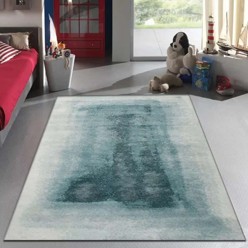Alfombra abstracta moderna Alfombra de poliéster multicolor Alfombra lavable antideslizante que admite mascotas para sala...