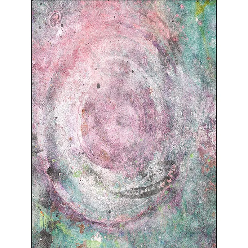 Alfombra abstracta moderna de poliéster rosa y verde, alfombra antideslizante lavable máquina para dormitorio Rosa Clearhalo