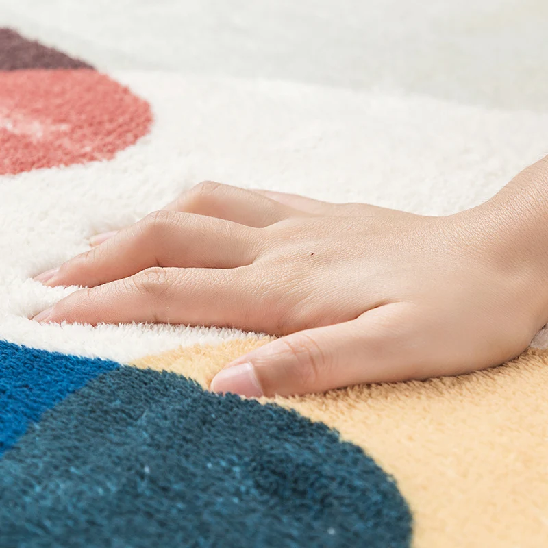 Alfombra abstracta multicolor informal, alfombra interior atrevida mezclada, fácil cuidado, apta para mascotas, alfombra l...