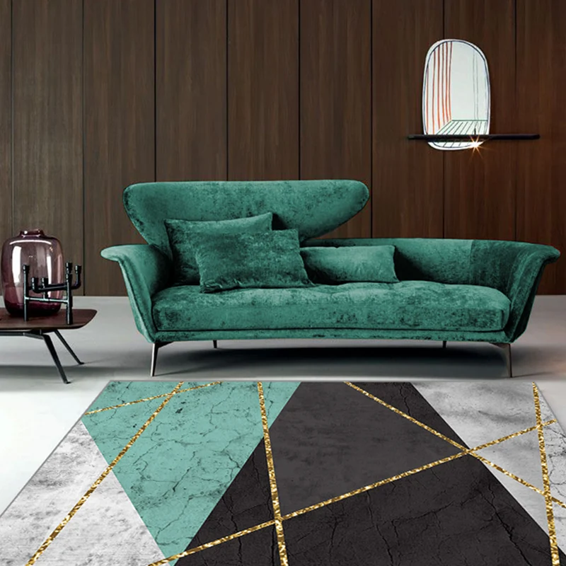 Alfombra casera multicolor Novedad Colorblock Área Alfombra Polipropileno Cuidado fácil Alfombra que admite mascotas Verde...