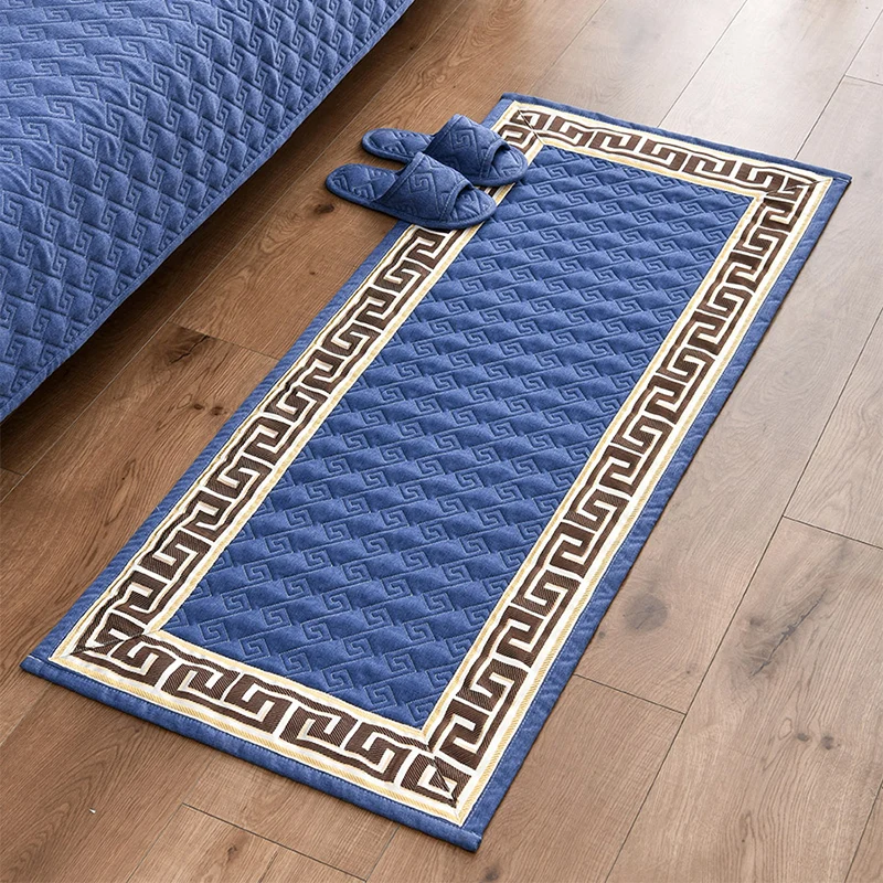 Alfombra china para decoración del hogar, alfombra con estampado geométrico multicolor, mezcla de algodón, respaldo antide...
