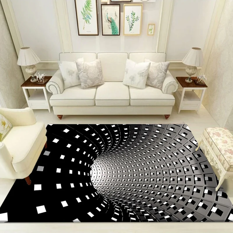 Alfombra clásica con estampado geométrico, alfombra de poliéster multicolor con respaldo antideslizante, alfombra lavable...