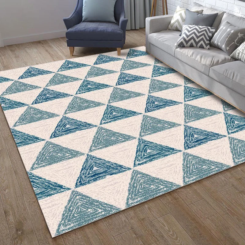Alfombra clásica con estampado geométrico, alfombra de poliéster multicolor con respaldo antideslizante, alfombra lavable...