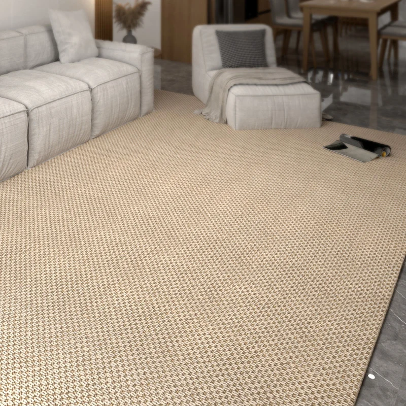 Alfombra de color sólido Cottage, alfombra de yute multicolor, alfombra tejida de fibra Natural lavable para dormitorio Ca...