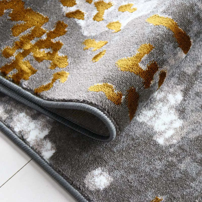 Alfombra con estampado abstracto amarillo, mezcla de algodón, alfombra interior moderna, respaldo antideslizante, alfombra...