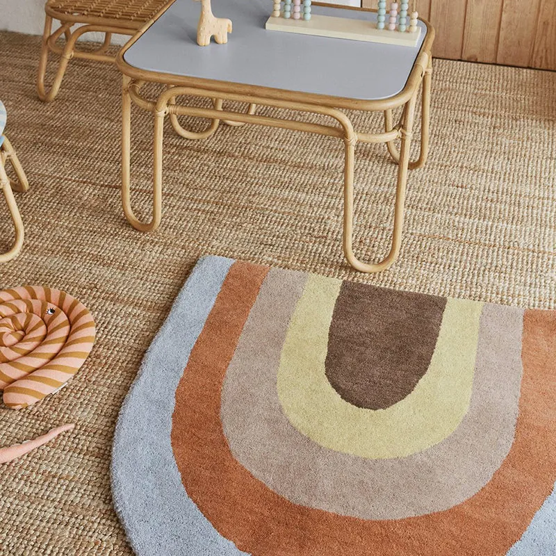 Alfombra con estampado de animales de forma irregular, alfombra relajante multicolor, mezcla de algodón, antideslizante, l...