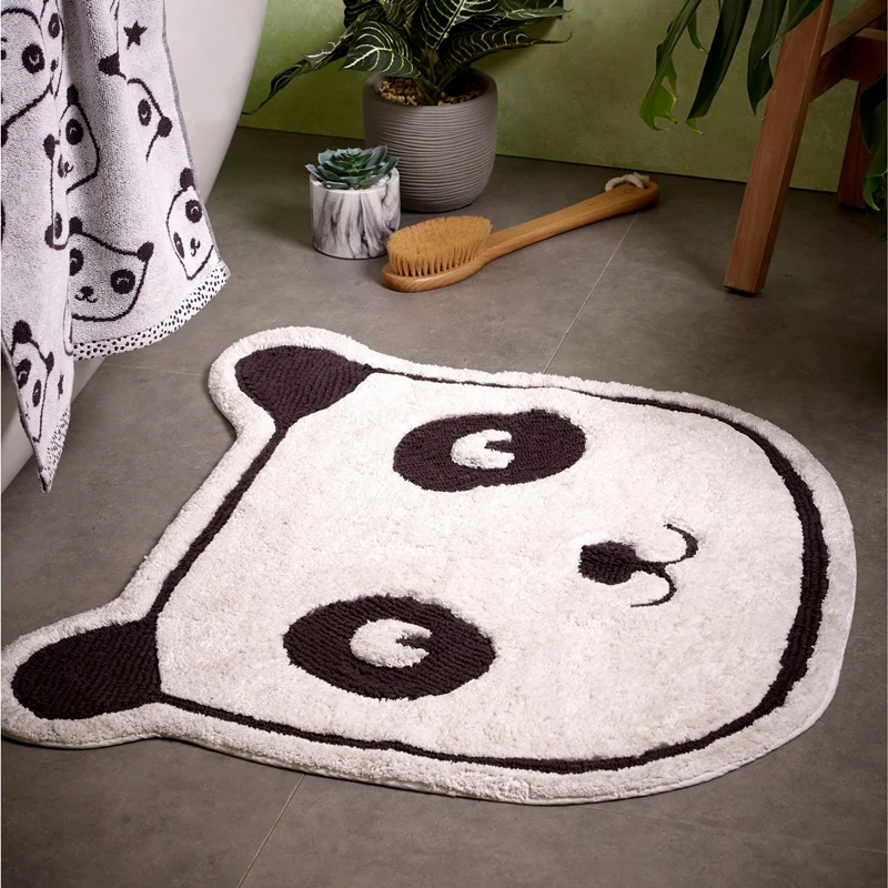 Alfombra con estampado de animales de forma irregular, alfombra relajante multicolor, mezcla de algodón, antideslizante, l...
