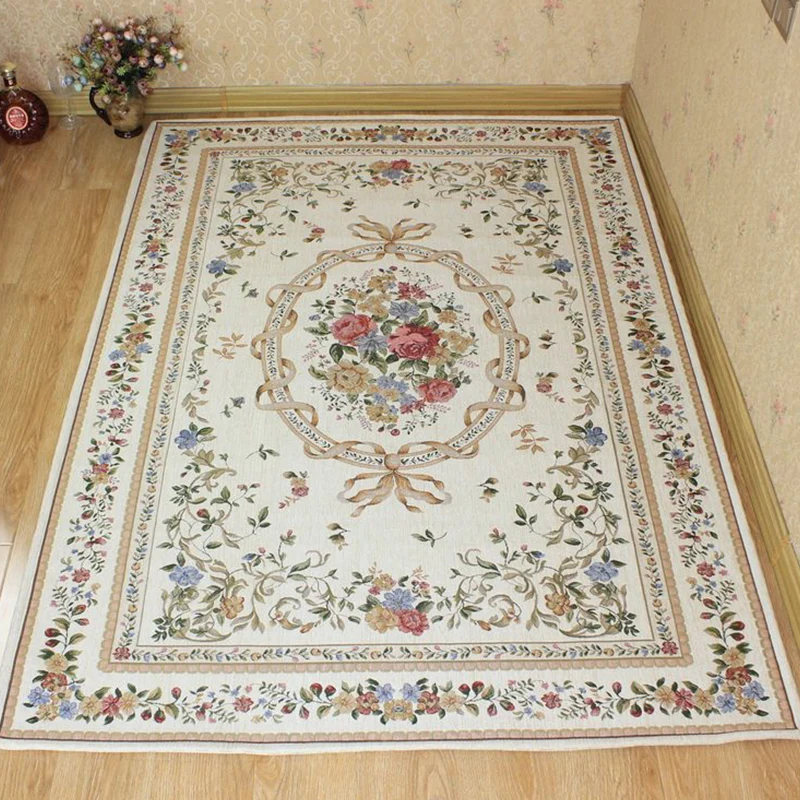 Alfombra con estampado de brotes, alfombra tradicional de poliéster para interiores, antideslizante, lavable, apta para ma...