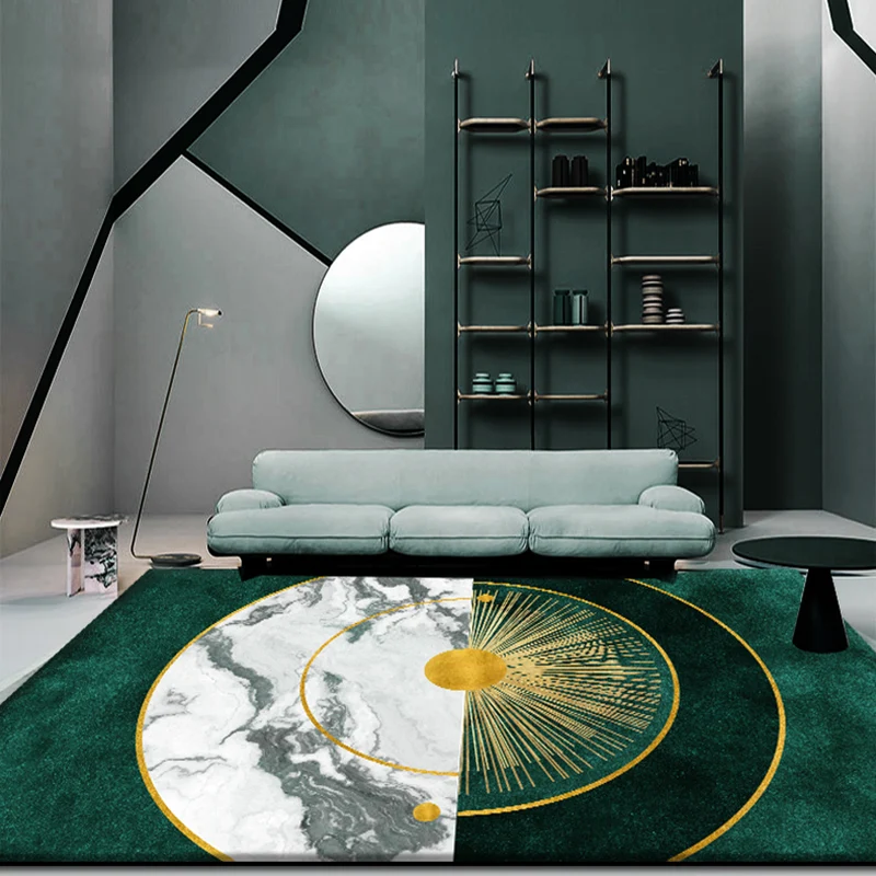 Alfombra con estampado geométrico multicolor, mezcla de algodón, novedad, alfombra con respaldo antideslizante, alfombra i...