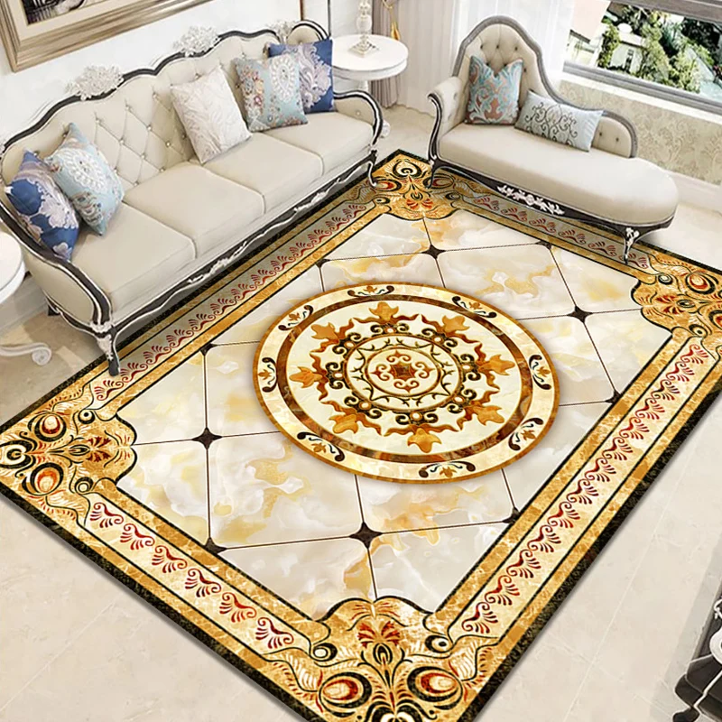 Alfombra con estampado geométrico Nostalgia, alfombra interior de poliéster multicolor con respaldo antideslizante, alfomb...
