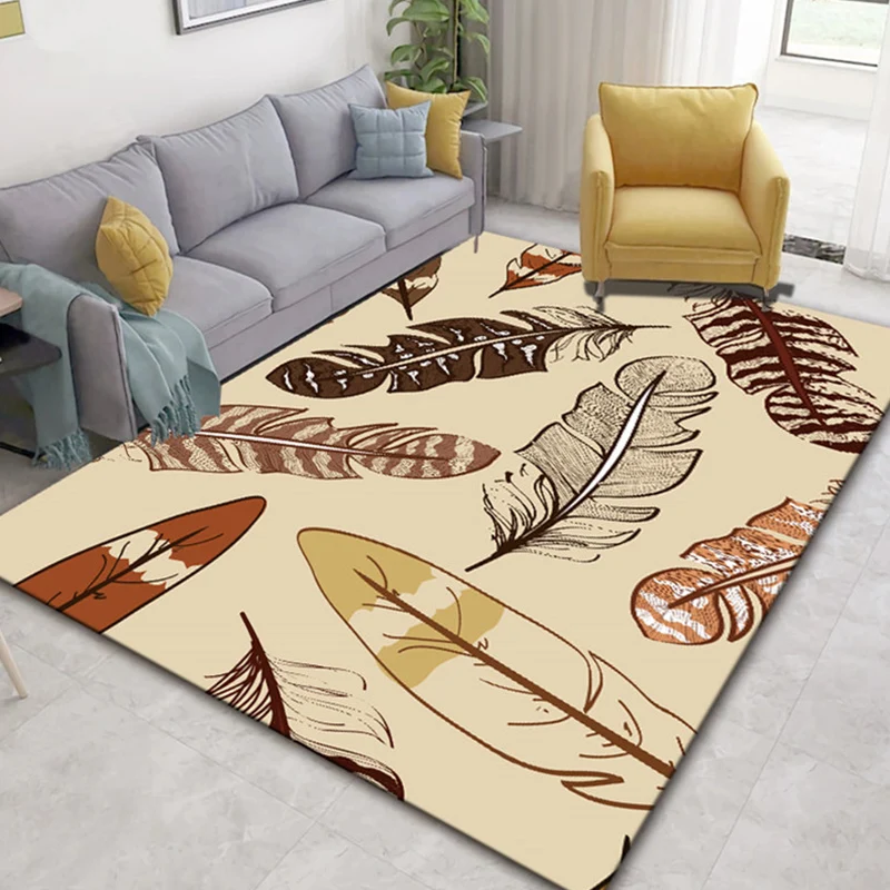 Alfombra con estampado de plantas chinas, alfombra de poliéster multicolor que admite mascotas, alfombra lavable máquina p...