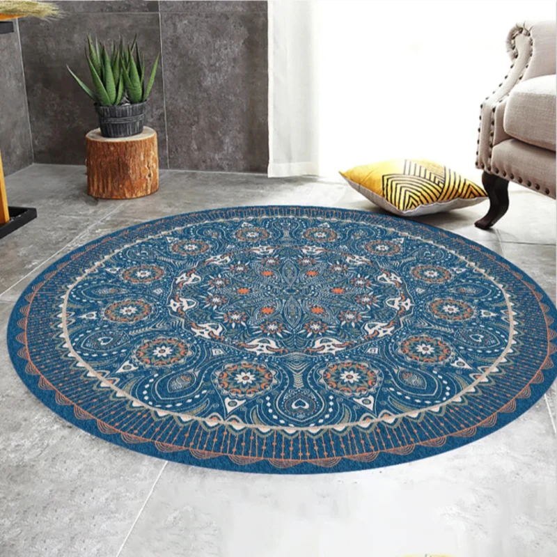 Alfombra con estampado tribal marroquí, alfombra de poliéster multicolor con respaldo antideslizante, alfombra interior la...