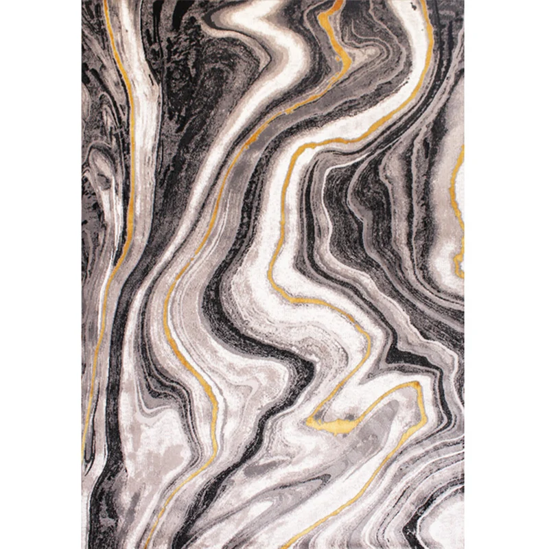 Alfombra con patrón abstracto Multicolor, alfombra china de rayón que admite mascotas, alfombra lavable de fácil cuidado p...