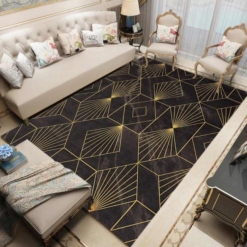 Alfombra contemporánea con patrón geométrico rayas, alfombra de poliéster multicolor, respaldo antideslizante, alfombra la...
