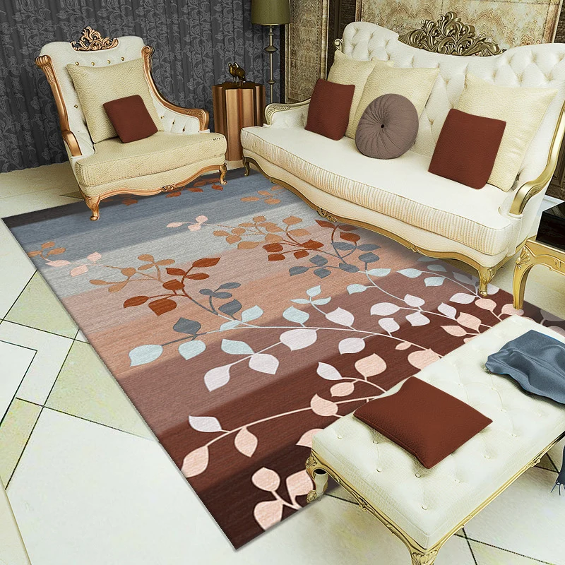 Alfombra contemporánea elegante, alfombra botánica multicolor, respaldo antideslizante, alfombra lavable máquina para deco...