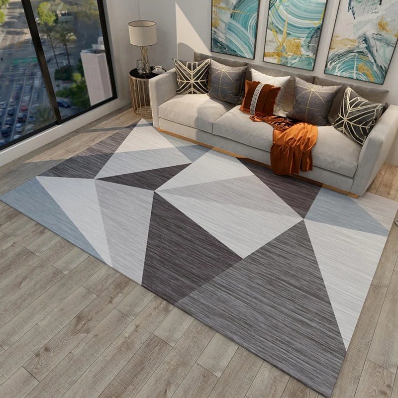 Alfombra contemporánea multicolor elegante, alfombra geométrica con bloques de colores de poliéster, alfombra resistente l...