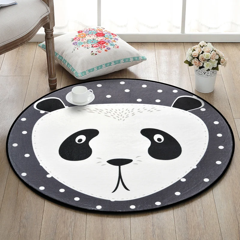 Alfombra creativa de dibujos animados de animales multicolores con fondo punteado, alfombra lavable que admite mascotas, a...