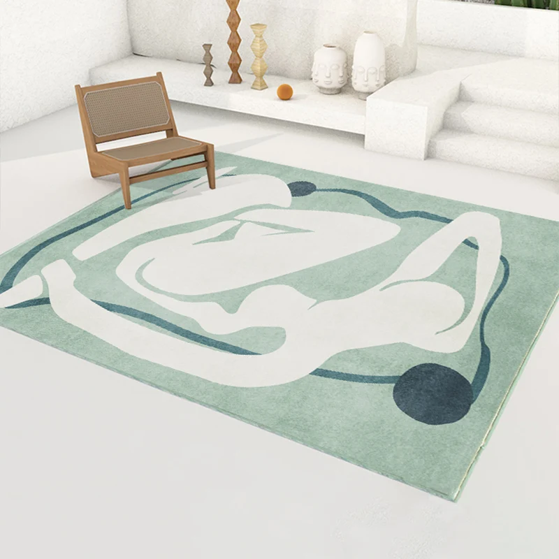 Alfombra de decoración creativa, alfombra interior con estampado abstracto multicolor, respaldo sintético antideslizante,...