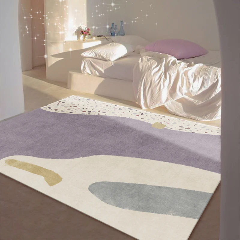 Alfombra de decoración creativa, alfombra interior con estampado abstracto multicolor, respaldo sintético antideslizante,...