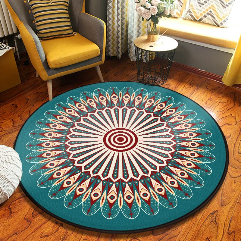 Alfombra decorativa de caleidoscopio, alfombra turca multicolor de poliéster, lavable, resistente las manchas, antidesliza...