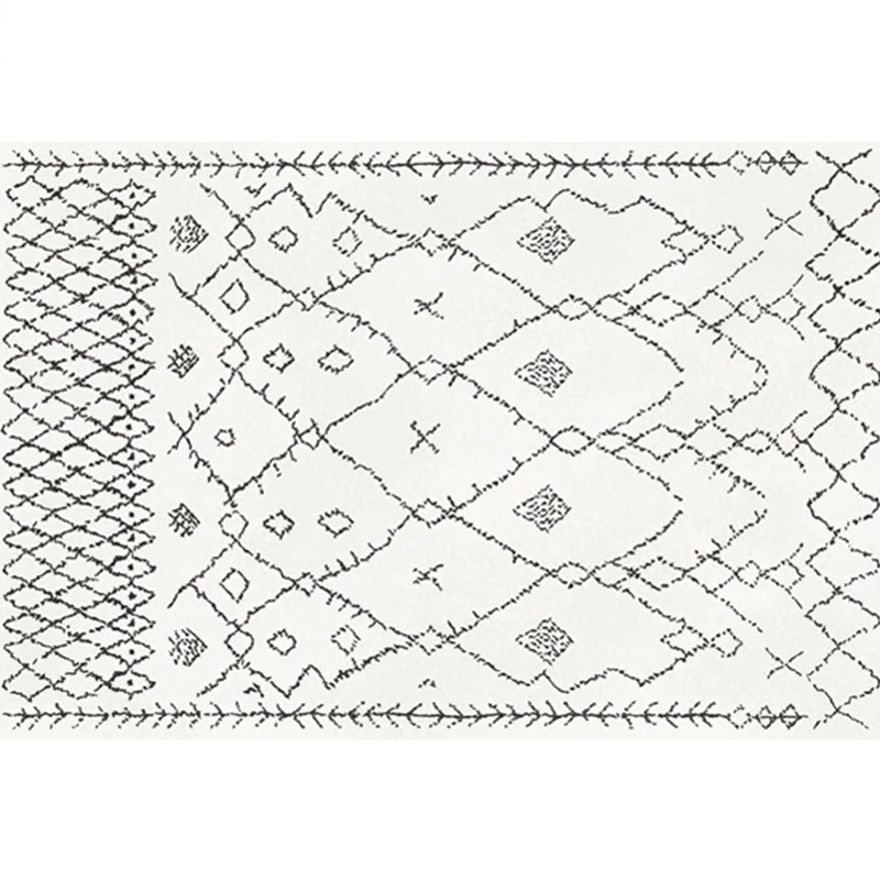 Alfombra decorativa de moda, alfombra con estampado geométrico multicolor, alfombra lavable de poliéster antideslizante y...