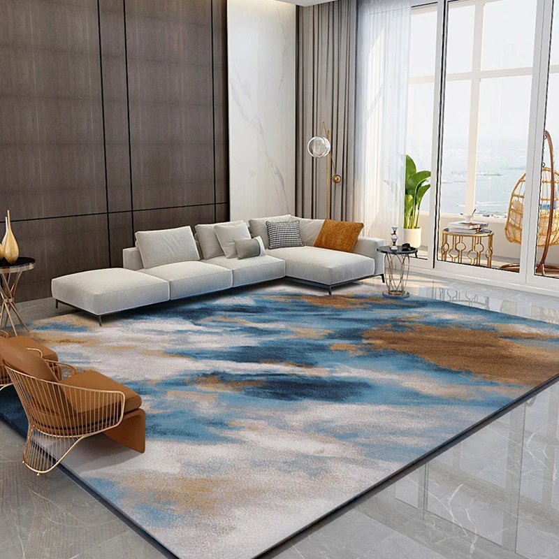 Alfombra decorativa novedosa, alfombra interior con estampado abstracto multicolor, alfombra lavable para mascotas de poli...