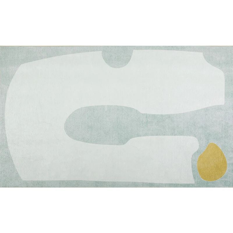 Alfombra de dormitorio beige, alfombra abstracta minimalista con bloques de colores, respaldo antideslizante lavable de po...