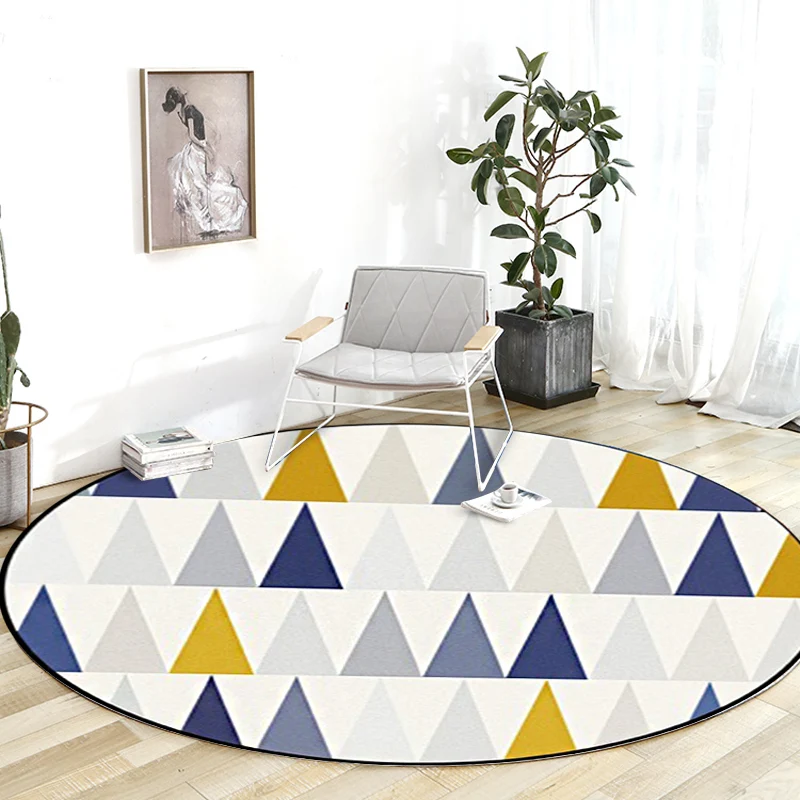 Alfombra de dormitorio de color marfil, alfombra moderna con patrón de triángulo geométrico, alfombra con respaldo antides...
