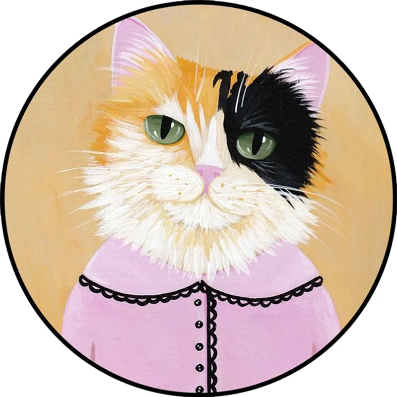 Alfombra de dormitorio para niños en verde y azul, alfombra con estampado de gafas de gato y animales, alfombra de poliést...