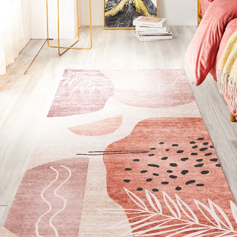 Alfombra elegante con estampado de dibujos animados, mezcla de algodón multicolor, alfombra interior antideslizante, alfom...