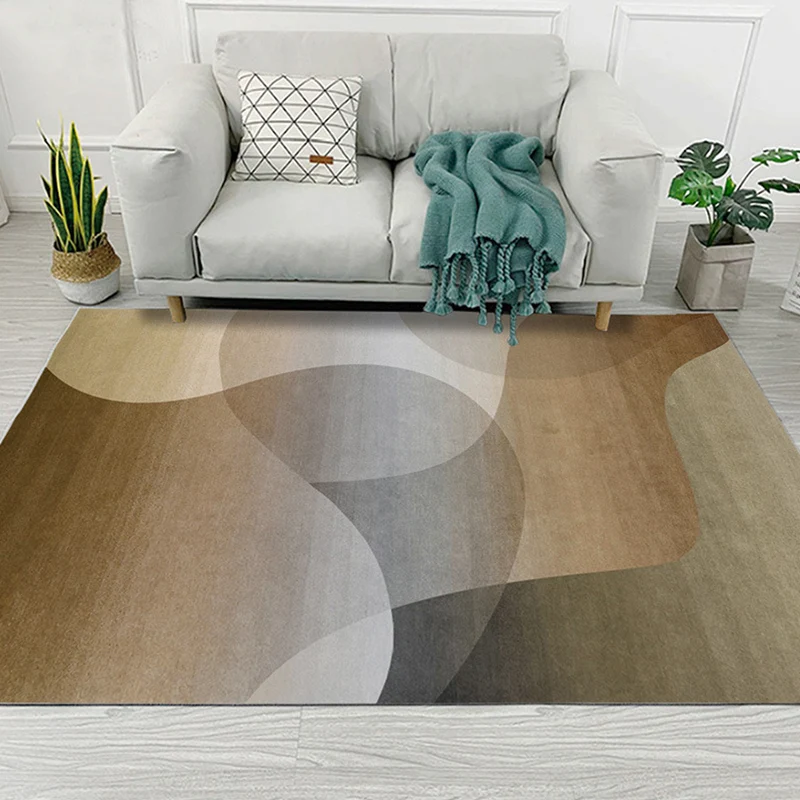 Alfombra elegante industrial estética, alfombra abstracta de Color agua Multicolor, resistente las manchas, respaldo antid...