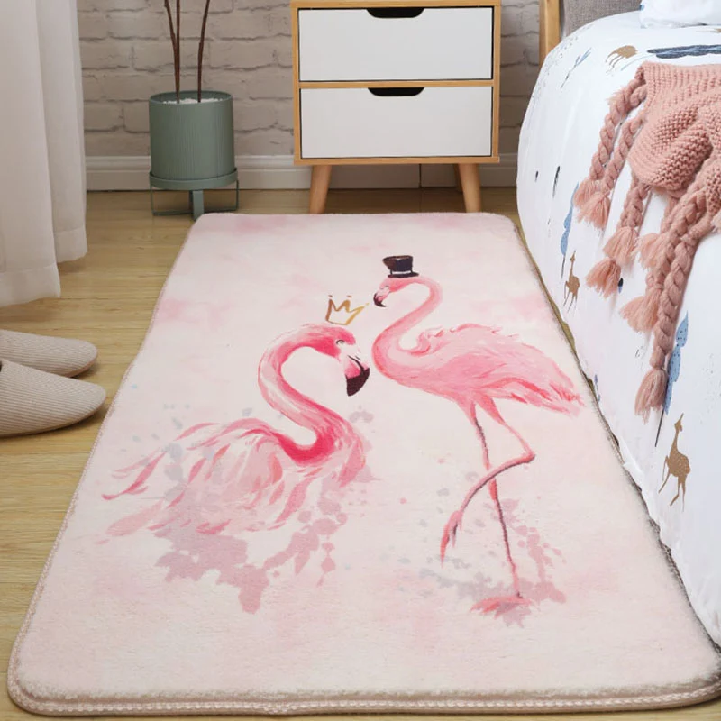 Alfombra escandinava multicolor en colores pastel, alfombra de algodón con animales, alfombra lavable máquina para habitac...