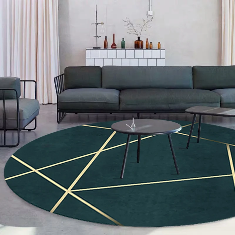 Alfombra estampada abstracta verde oscuro, alfombra moderna de poliéster, alfombra antideslizante que admite mascotas para...