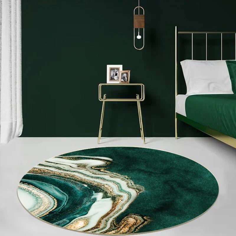 Alfombra estampada abstracta verde oscuro, alfombra moderna de poliéster, alfombra antideslizante que admite mascotas para...