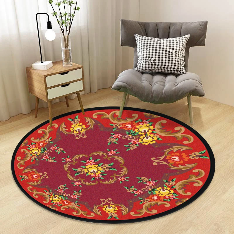 Alfombra Floral Chinoiserie, alfombra de polipropileno multicolor, alfombra antideslizante que admite mascotas, resistente...