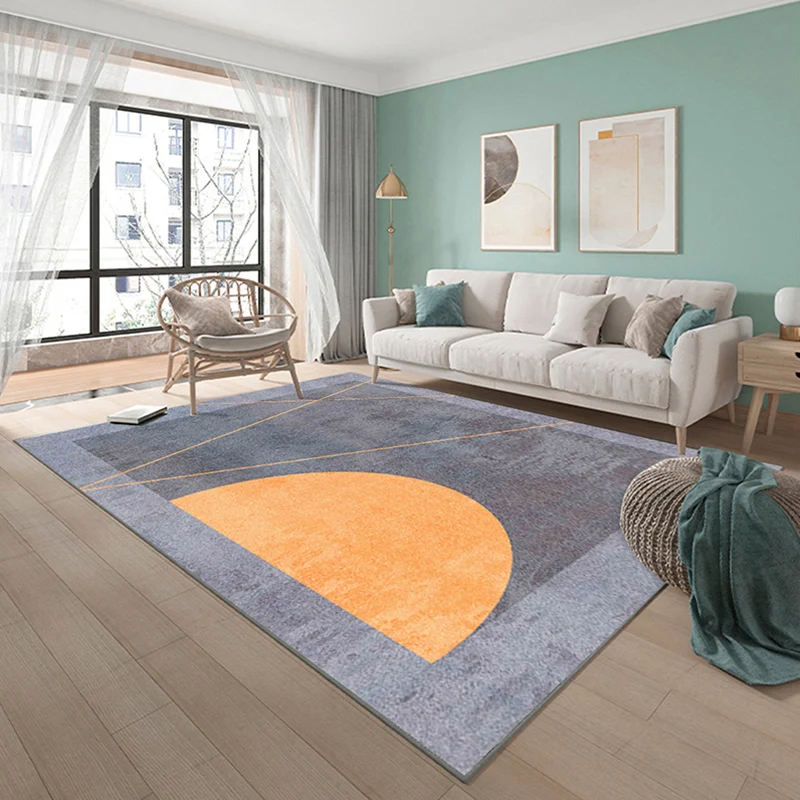 Alfombra formal para sala de estar, alfombra sintética con estampado geométrico multicolor, alfombra interior resistente l...