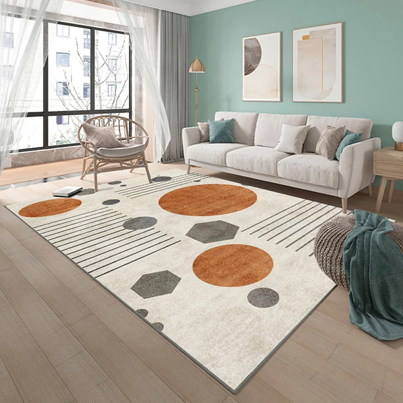 Alfombra formal para sala de estar, alfombra sintética con estampado geométrico multicolor, alfombra interior resistente l...