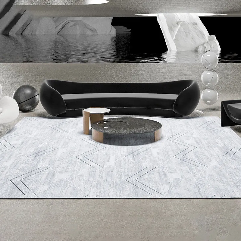 Alfombra gris enrejada, alfombra minimalista de poliéster, respaldo antideslizante, alfombra interior resistente las manch...