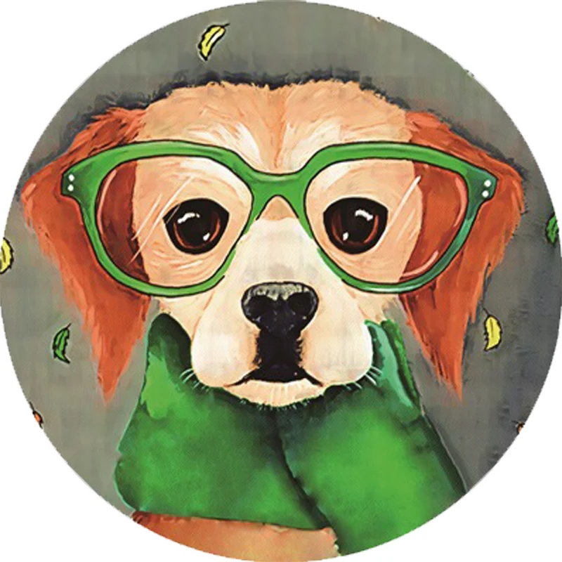 Alfombra gris y verde para habitación de niños, alfombra con diseño de gafas de perro y animales, alfombra antideslizante...