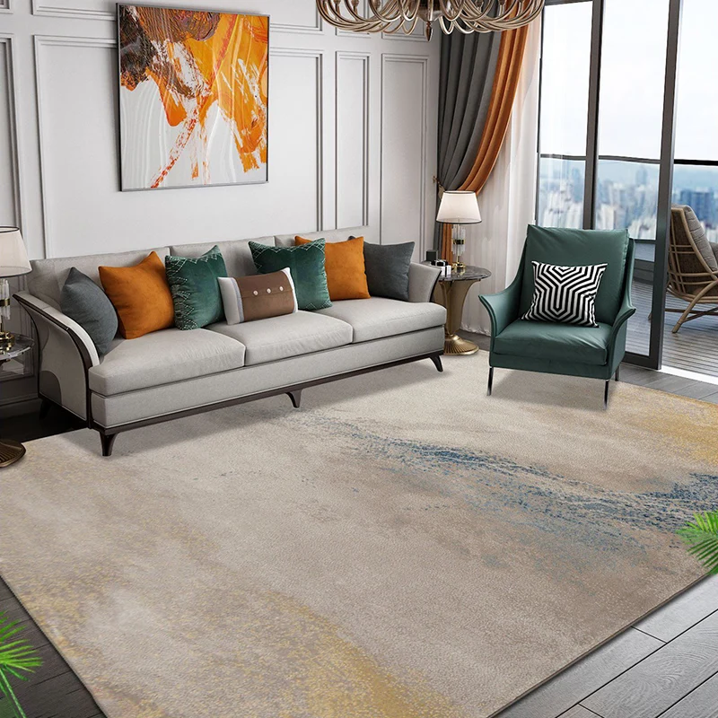 Alfombra industrial para sala de estar, alfombra interior con estampado abstracto multicolor, sintética, de fácil cuidado,...