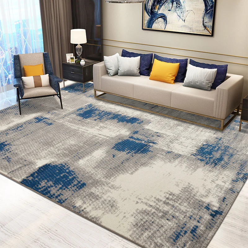 Alfombra industrial para sala de estar, alfombra interior con estampado abstracto multicolor, sintética, de fácil cuidado,...