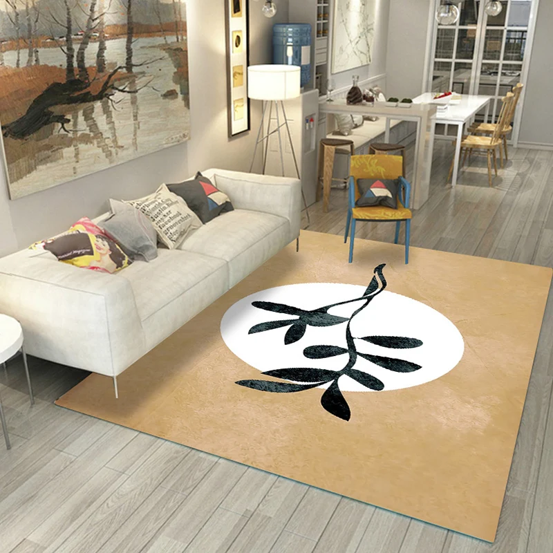 Alfombra informal para sala de estar, alfombra multicolor con bloques de colores, alfombra interior antideslizante de poli...