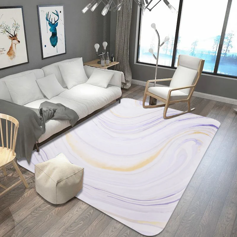 Alfombra inusual con estampado de acuarela, alfombra modernista Multicolor con rayas en forma de remolino, alfombra antide...