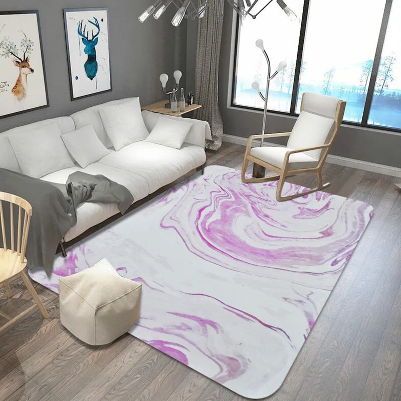 Alfombra inusual con estampado de acuarela, alfombra modernista Multicolor con rayas en forma de remolino, alfombra antide...