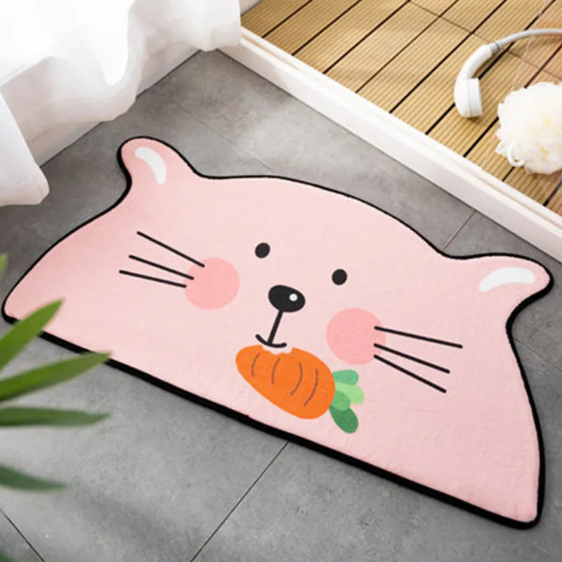 Alfombra Irregular para habitación infantil, alfombra con estampado de animales, tigre, león, conejo, rosa y naranja, alfo...